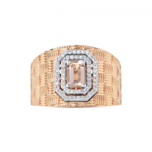 0,68 ct. Diamant-Morganit-Ring